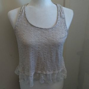 Poetry tan/cream tank top/blouse sz M